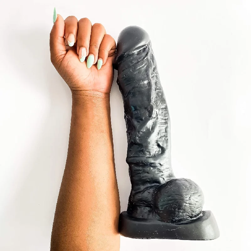 soft silicone thin dildo-Mr BBC Big Black Dildo - 28cm