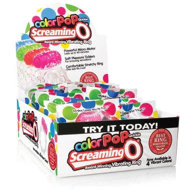 cock ring with partner joy-Color Pop Quickie Screaming O -  Assorted Colors - 24 Count Box