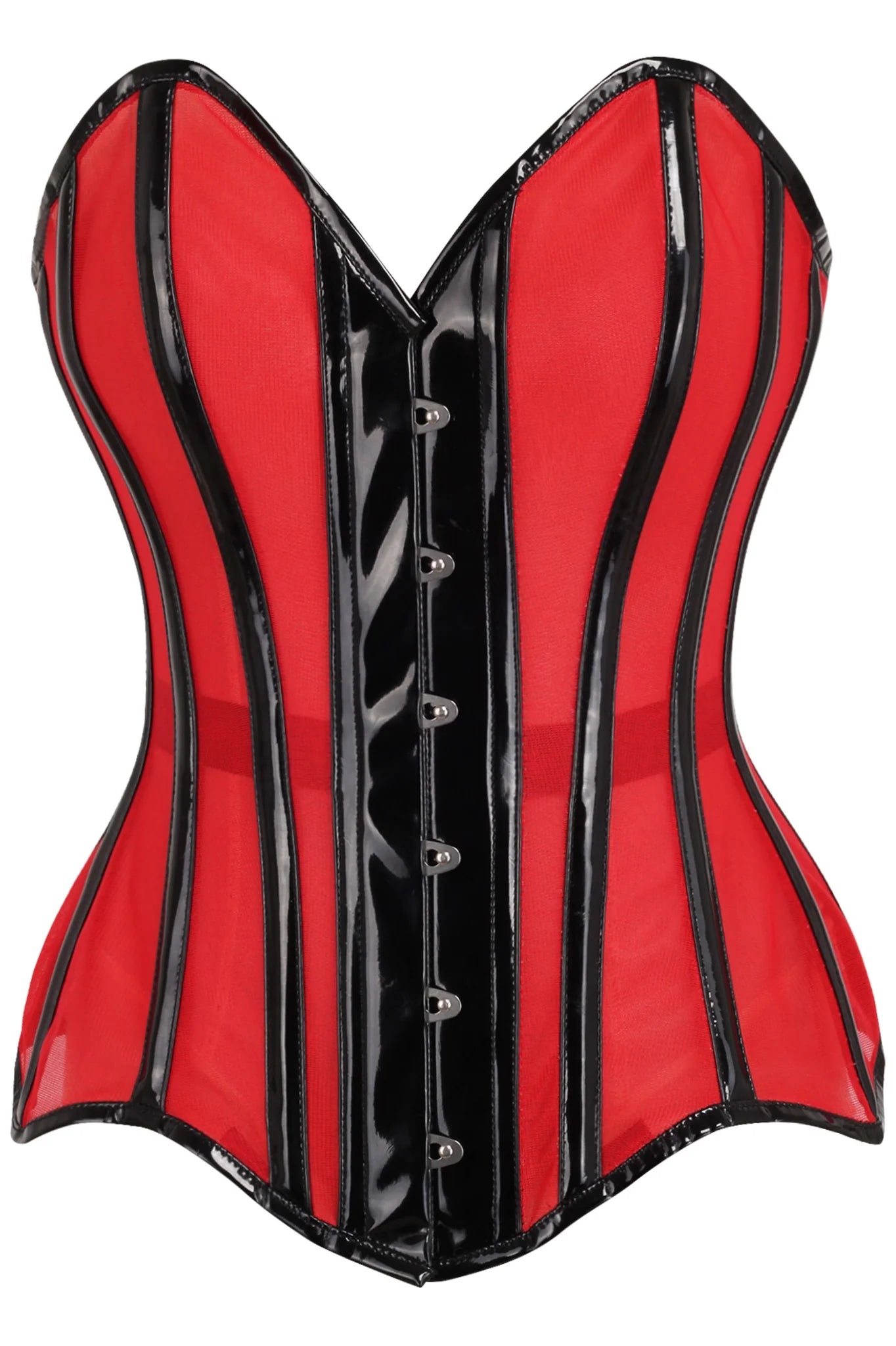 corset top midnight satin-Top Drawer Net & Patent Steel Boned Corset