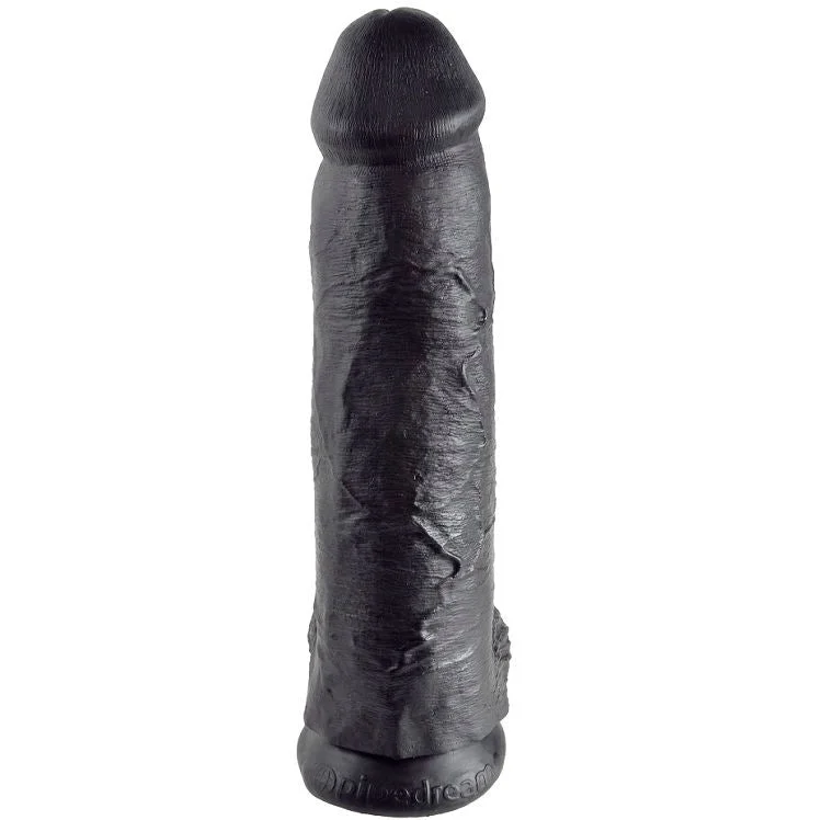 lifelike glass matte dildo-King Cock - 12 Dildo Black With Balls 30.48 Cm