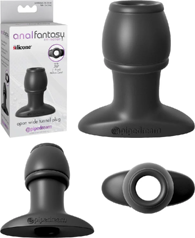 Anal toys for pros-Pipedream Anal Fantasy Collection Open Wide Hollow Tunnel Butt Plug 2.4 inch Black