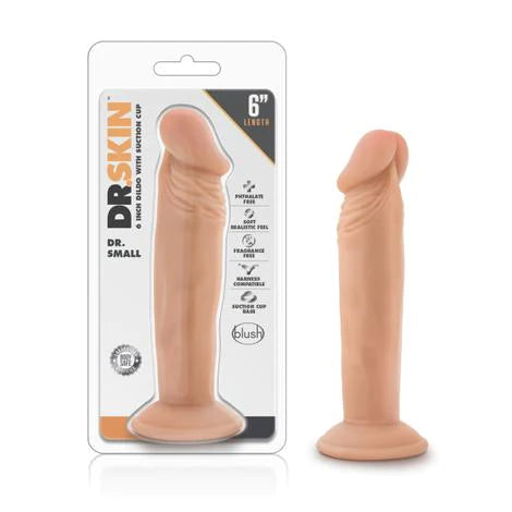 straight glass thin dildo-Dr Skin Dr Small Realistic Dildo 6" by Blush Novelties