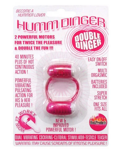 cock ring for solid vibes-Humm Dinger Double Dinger - Magenta