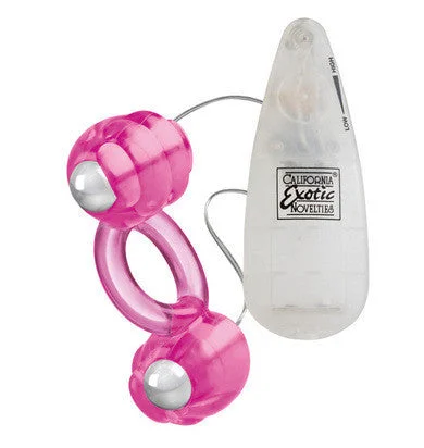 cock ring with non-slip grip-Up Spice It Up Double Action  Couples Ring 3 - Pink