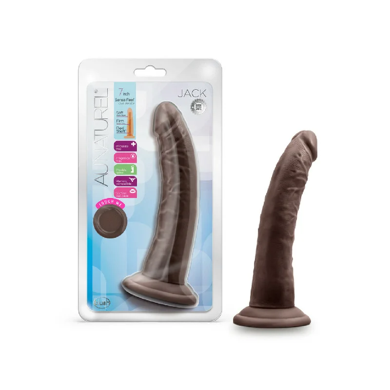 lifelike silicone matte dildo-Au Naturel Jack 7in Dildo Chocolate