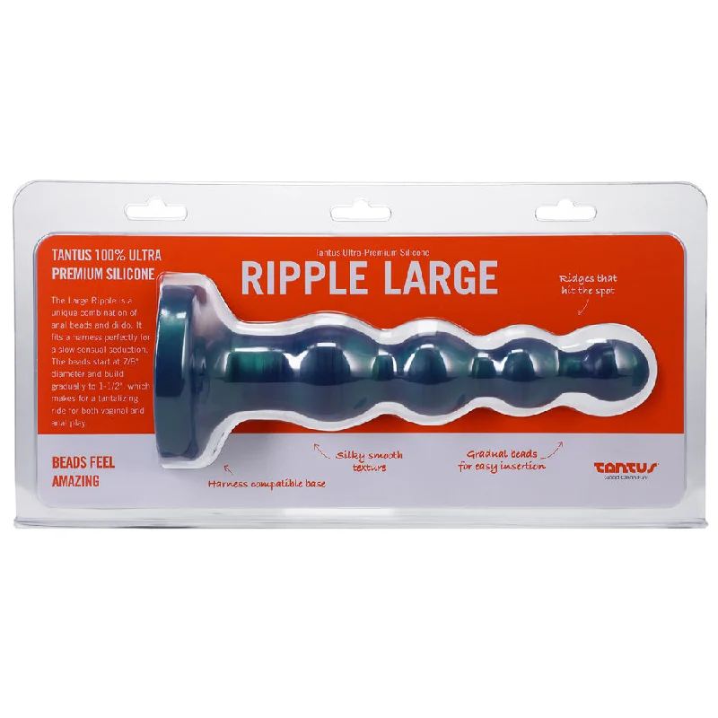 Anal toys for wild joy-Tantus Ripple Large 8 in. Anal Beads Dildo Medium-Firm Malachite