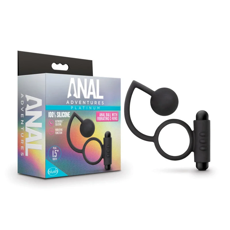 cock ring for solid vibes-Anal Adventures Platinum Anal Ball Butt Plug & Vibrating Cock Ring