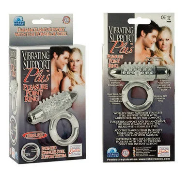 cock ring for beginners guide-Vibrating Support Plus Pleasure Point Ring - Clear