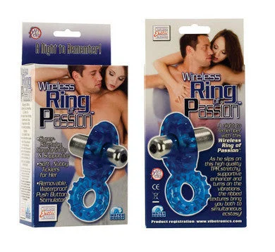 cock ring with discreet pouch-Wireless Ring Of Passion - Blue