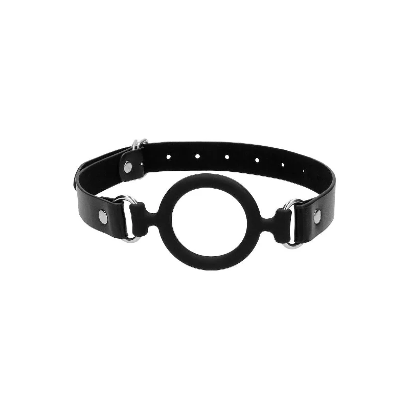 cock ring for shared fun-Ouch! Silicone Ring Gag - With Adjustable Bonded Leather Straps