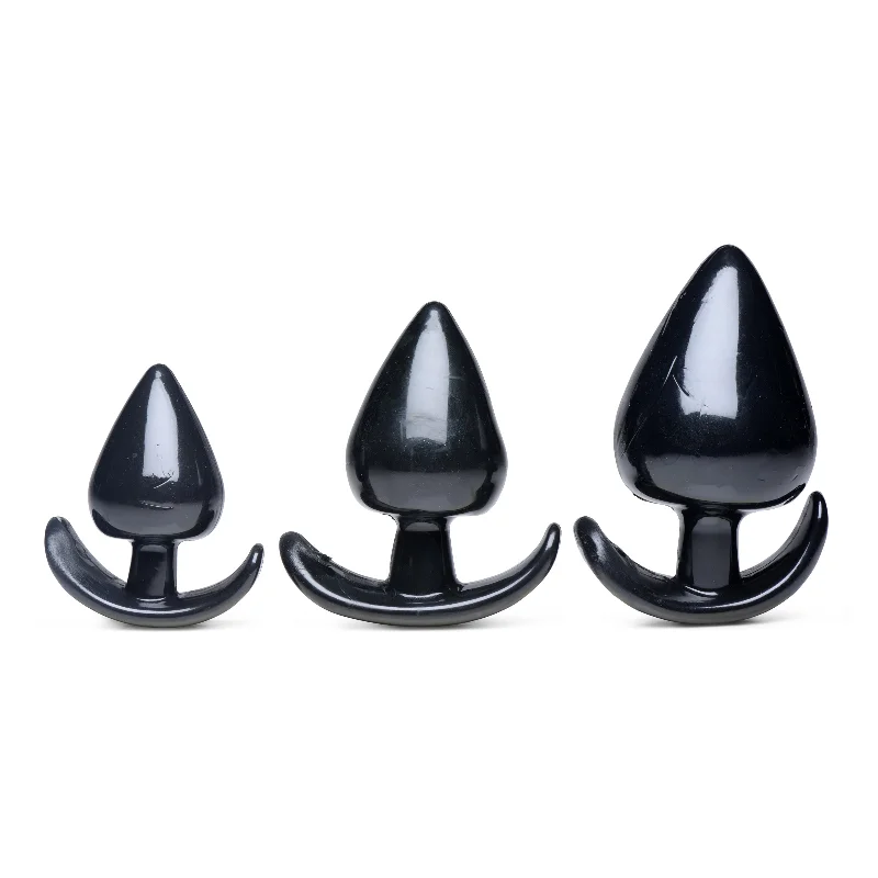 Anal toys with sure joy-Triple Spades 3 Piece Anal Plug Set