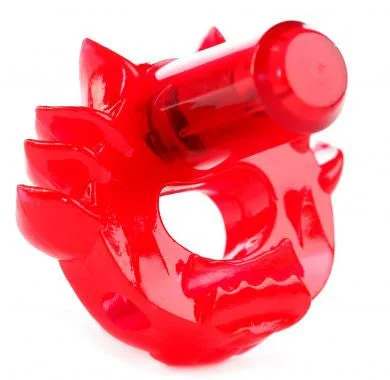 cock ring with ribbed finish-Crossbones The Flame Thrower - Single Bullet - Red