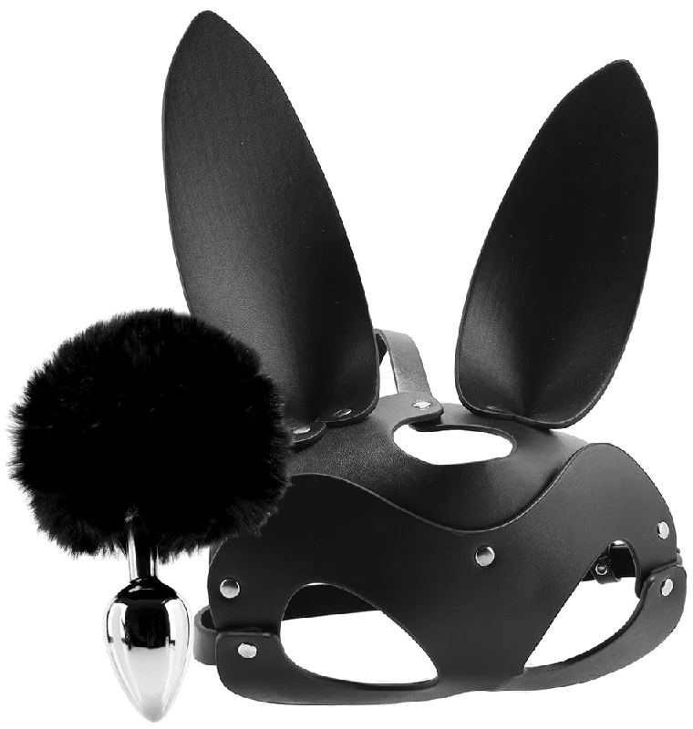 Anal toys for newbie calm-Tailz Bunny Tail Anal Plug & Mask Set