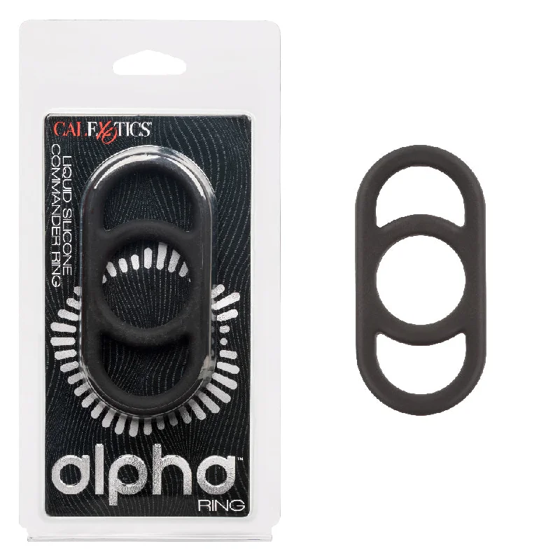 cock ring for entry vibes-Alpha Liquid Silicone Commander Ring - Black