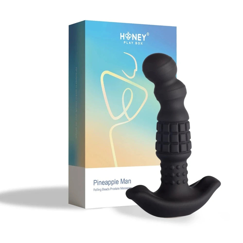 Anal toys for duo calm-Honey ''Pineapple Man'' Rolling Beads Prostate Massager