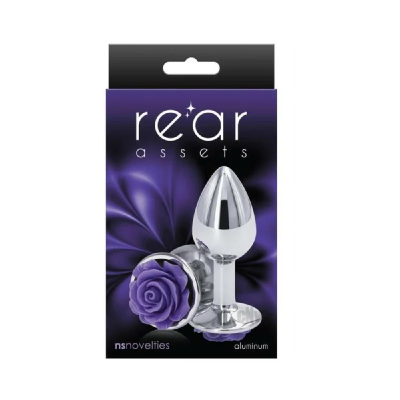 Anal toys for mild joy-Rear Assets Rose Anal Plug - Small - Purple