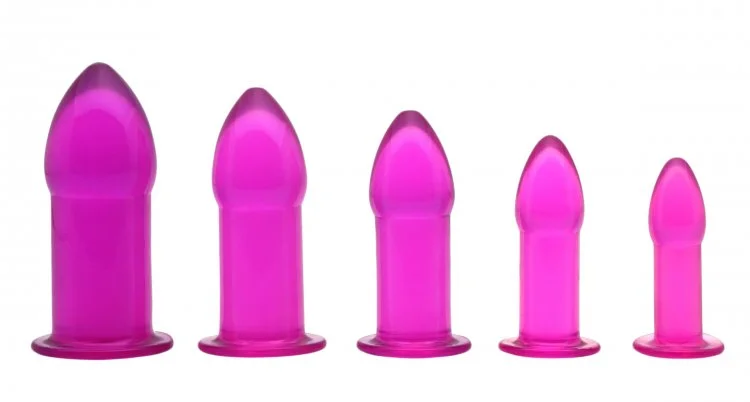 Anal toys with silky vibe-Purple Anal Dilator Kit