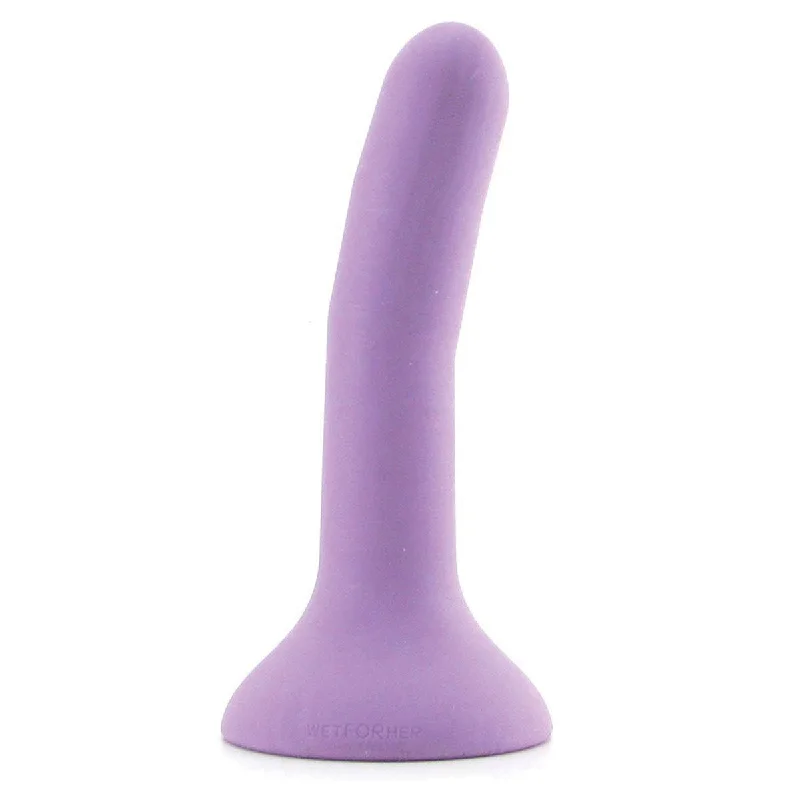 smooth glass purple dildo-Wet for Her Five Jules - Small - Violet