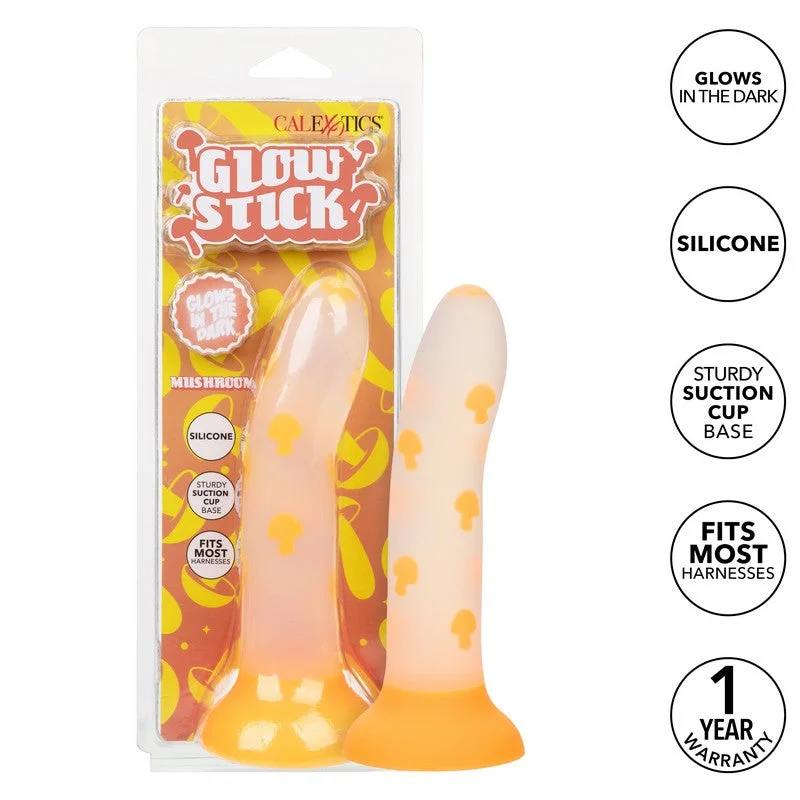 thick rubber straight dildo-Glow Stick Mushroom Dildo 6" by Cal Exotics