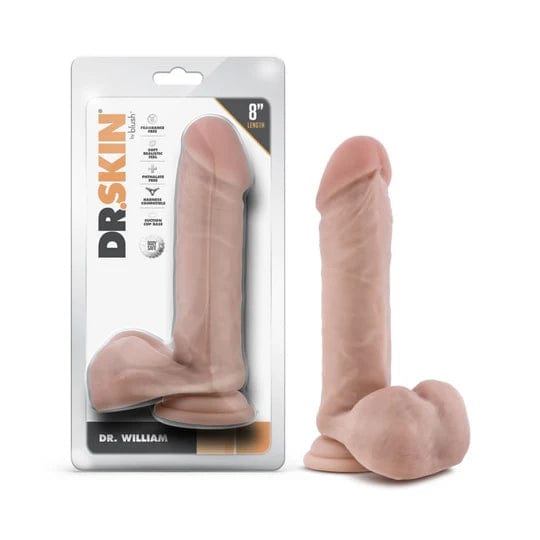 veined silicone pink dildo-Dildo - Blush Novelties - Dr. Skin Dr. William 8 Pouces