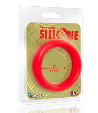 cock ring for partner joy-Wide Silicone Donut - Red - 2-Inch Diameter