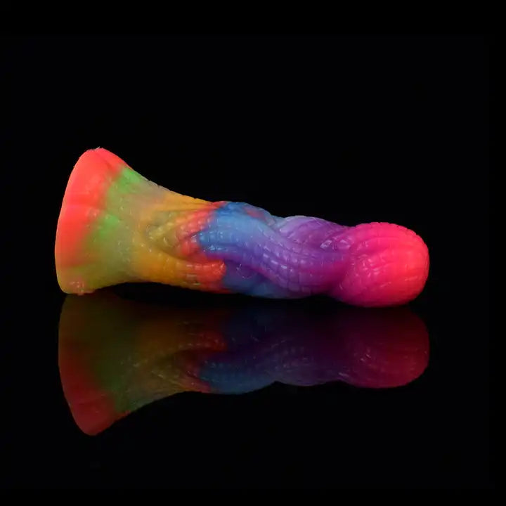 flexible glass orange dildo-Silicone Multicolor Luminescent Medusa Dildo