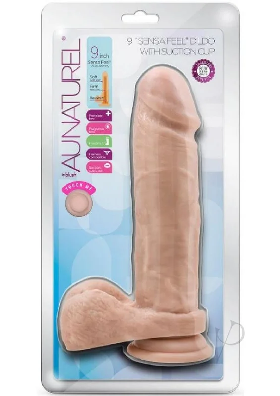 textured glass thick dildo-Au Naturel Dildo With Suction 9.5 Vanil