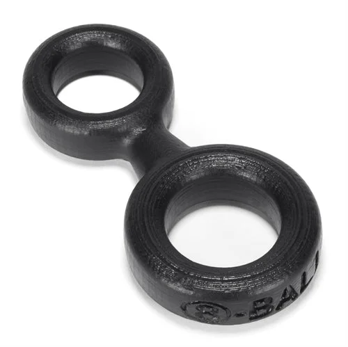 cock ring with snug vibes-8-Ball Cockring With Attached Ball Ring  Oxballs - Black