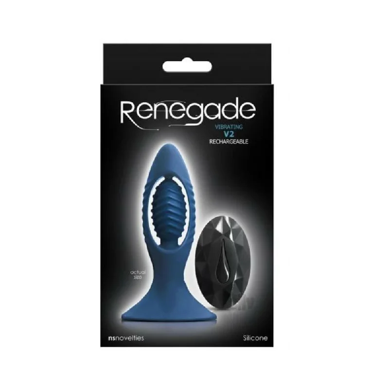 Anal toys with fun calm-Renegade V2 Rechargeable Anal Plug With Remote - Blue