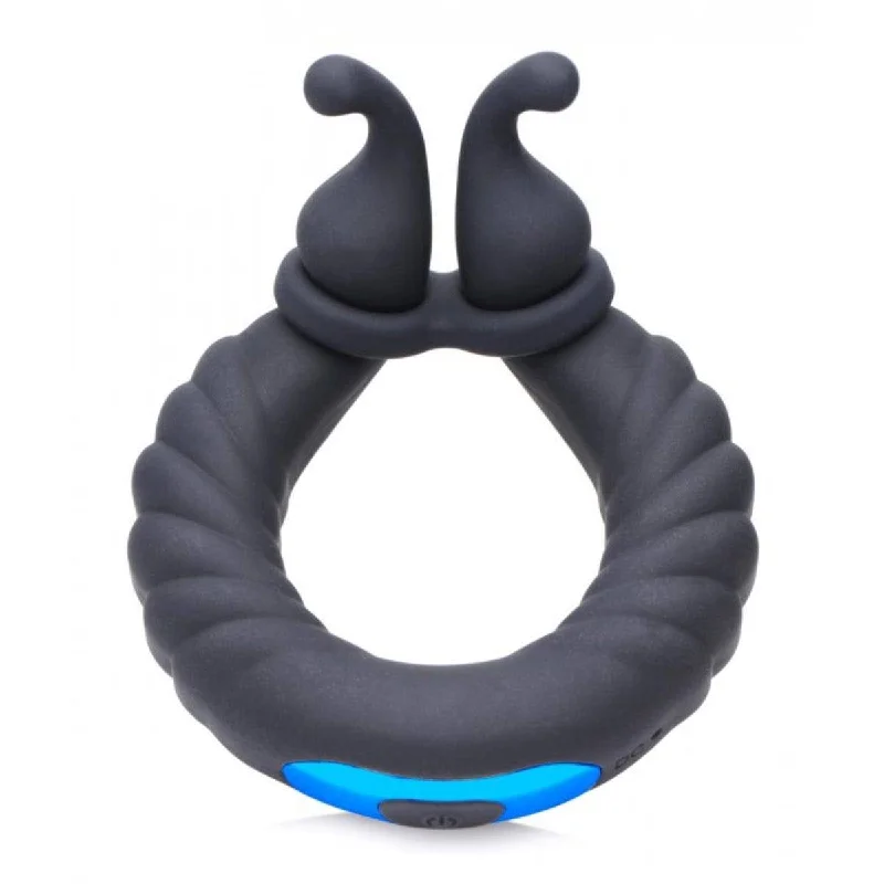 cock ring with soft joy-Trinity For Men 10X Cobra Dual Stimulation Silicone Cock Ring Black