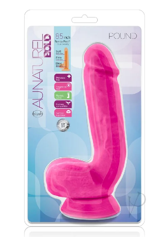 smooth silicone straight dildo-Au Naturel Bold Pound Dildo 8.5 Pink