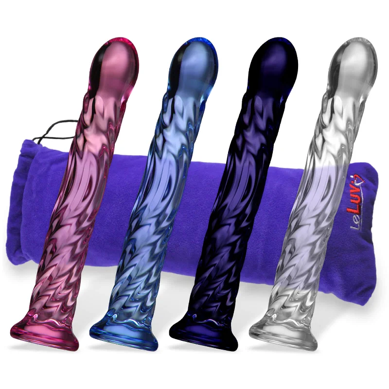 lifelike rubber thick dildo-LeLuv Glass Hypnotic Twist Deluxe Curved G-Spot Wand Dildo