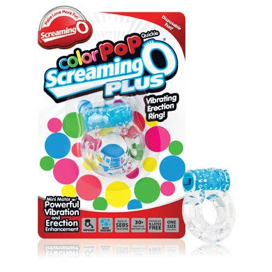 cock ring for sexy play-Color Pop Quickie Screaming O  Plus -  Blue - 12 Count Box