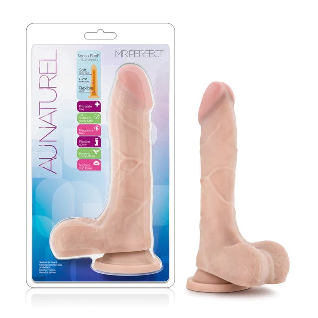 fantasy glass veined dildo-Au Naturel Mister Perfect Dildo 8.5" by Blush