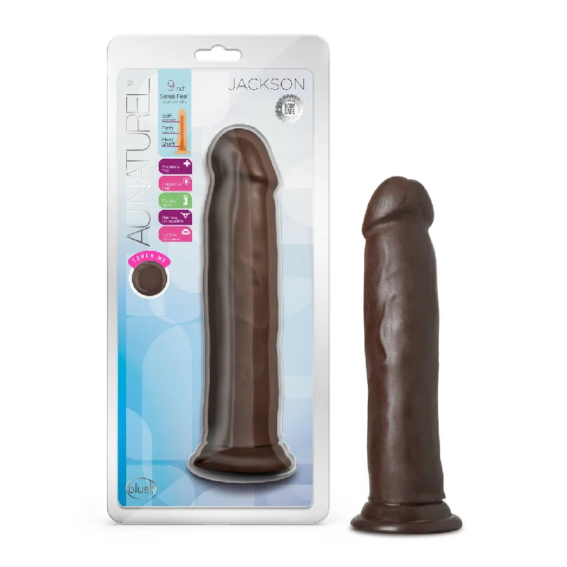 flexible rubber yellow dildo-Au Naturel Jackson 9in Dong Chocolate