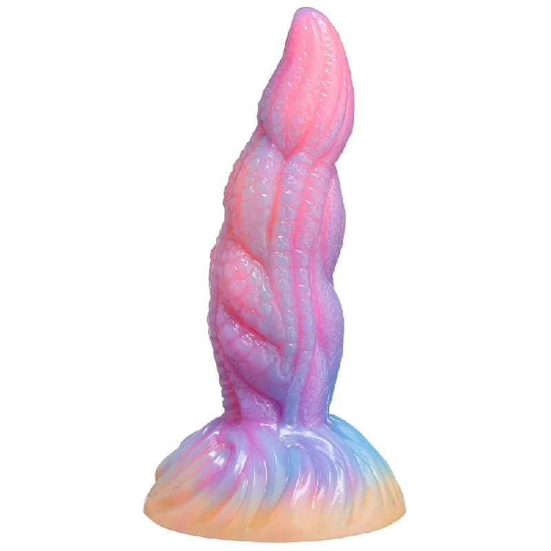 veined rubber orange dildo-6" Hydra Fantasy Glow Dildo