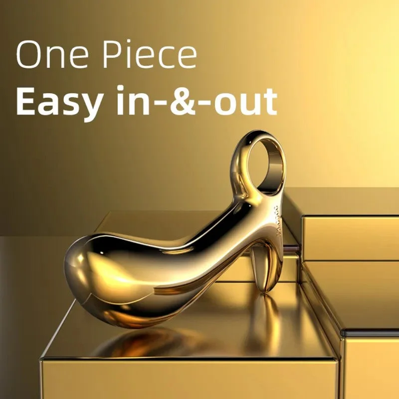 Anal toys for mild entry-Stainless ''Gold Plated'' Prostate Massager