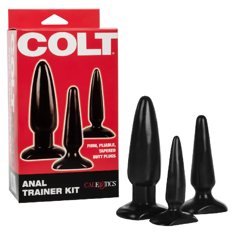 Anal toys for safe thrill-Colt ANAL TRAINER KIT with 3 Graduated Butt Plugs Black