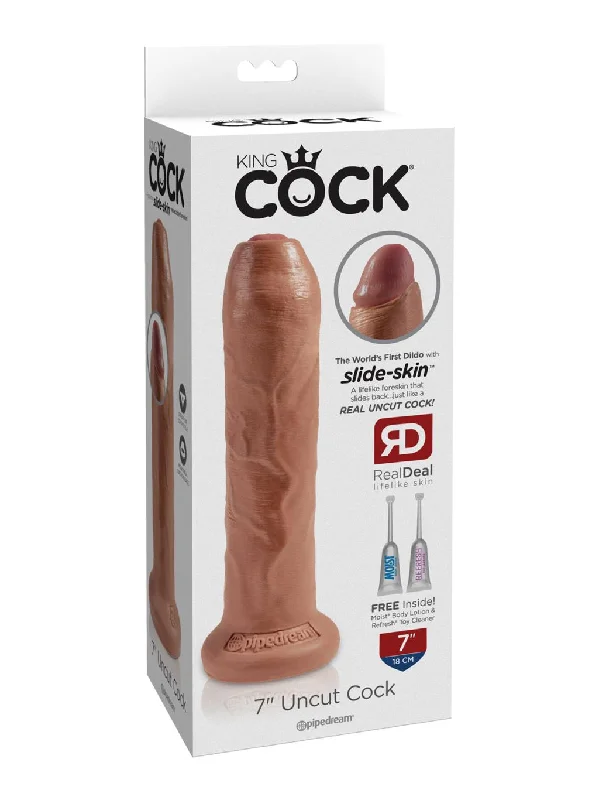 thin glass bumpy dildo-King Cock 7 Inch Uncut - Tan