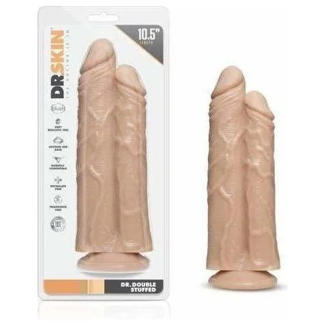 flexible glass ribbed dildo-Dildo Double - Dr.Skin - Double Trouble