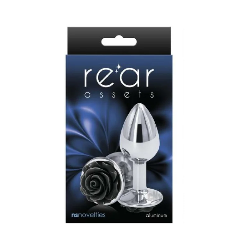 Anal toys for long thrill-Rear Assets Rose Anal Plug - Small - Black