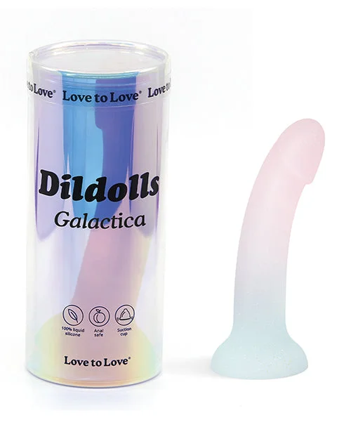 soft glass curved dildo-Love to Love Silicone Dildolls Galactica - Unicorn Color with Glitter