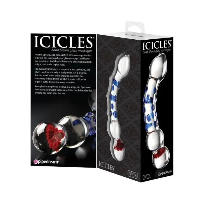 bumpy glass glossy dildo-Hand Blown Glass Dildo - Icicles No. 18