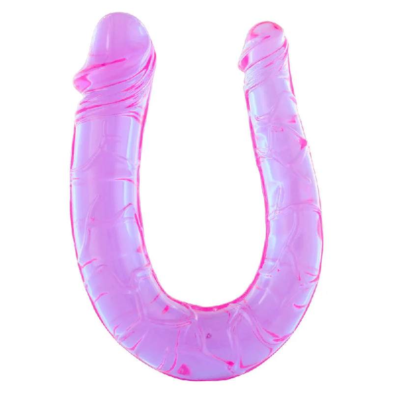 flexible silicone matte dildo-Double Mini Twin Head Jelly Penis Dildo