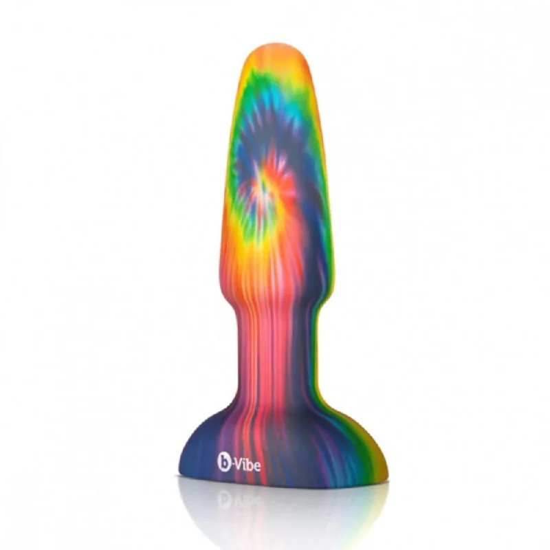 Anal toys with tough calm-B-Vibe Peace & Love Tie Dye Rimming Plug