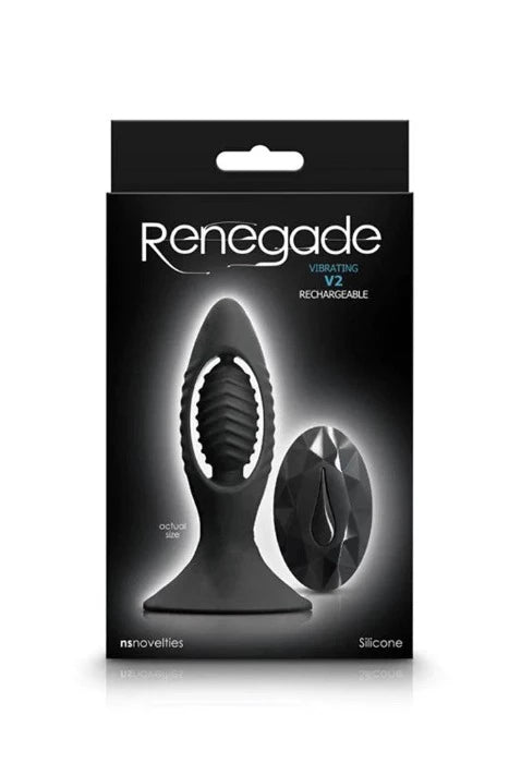 Anal toys for marathon use-Renegade ''V2'' Powerful Vibrating Anal Plug -Black