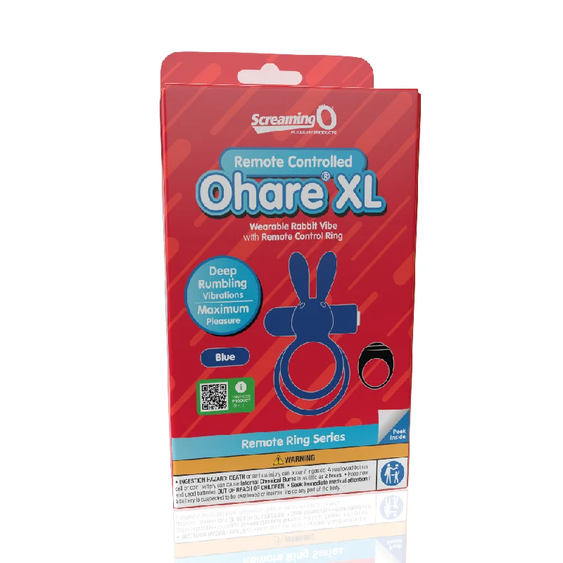 cock ring for core fun-Screaming O Remote Controlled Ohare XL Vibrating  Ring - Blue