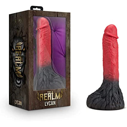 lifelike rubber ribbed dildo-Realm Lycan Dildo 10.5" by Blush Novelties