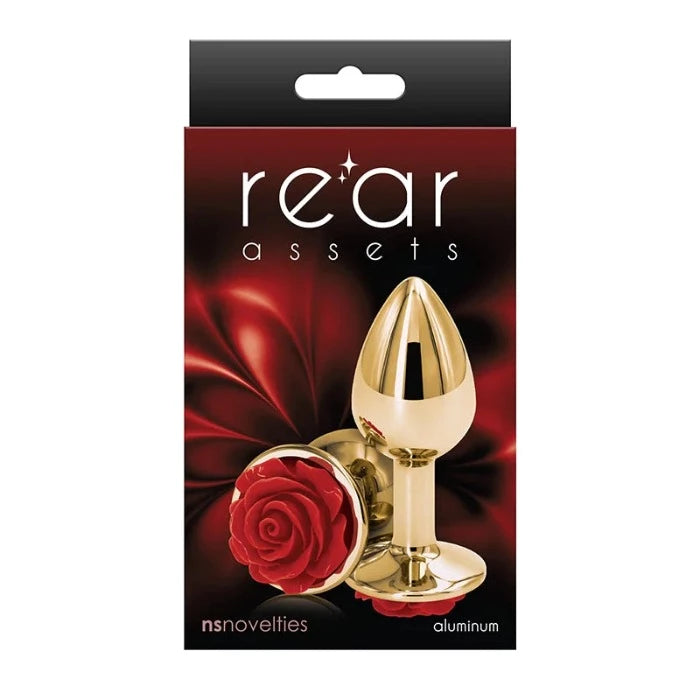 Anal toys for sly vibes-Rear Assets ''Rose'' Small Butt Plug -Red/Gold