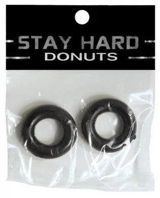 cock ring with pure silicone-Stay Hard  Donuts - 2 Pack  - Black